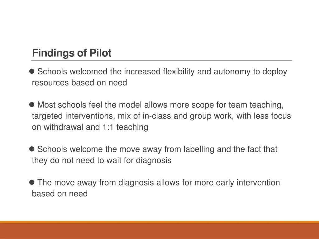 findings of pilot 1