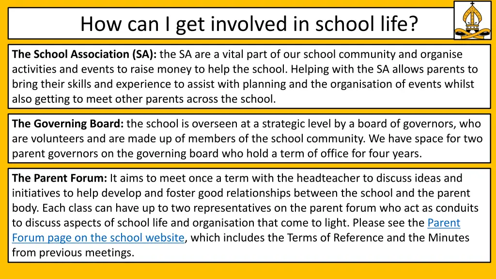 how can i get involved in school life