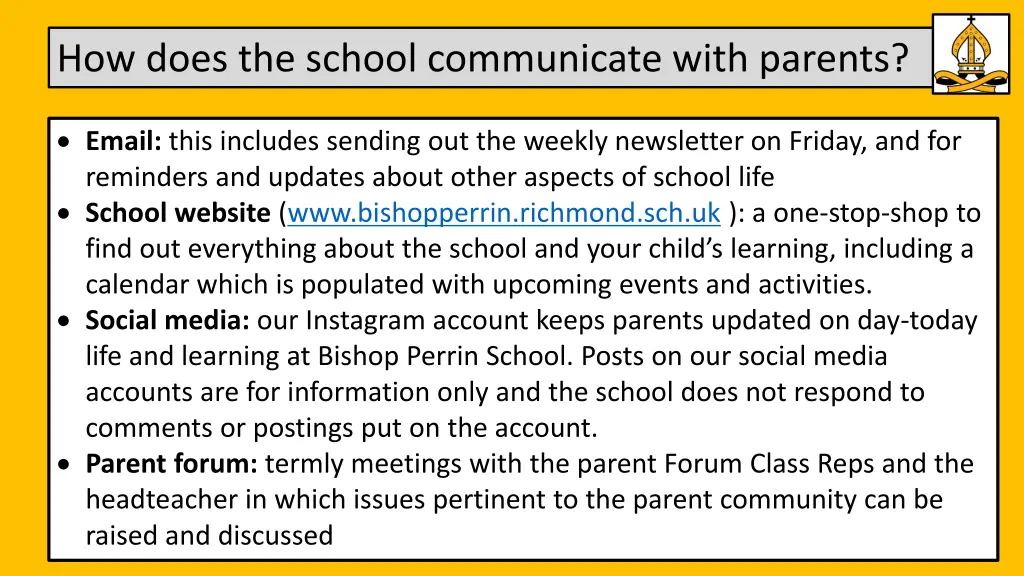 how does the school communicate with parents