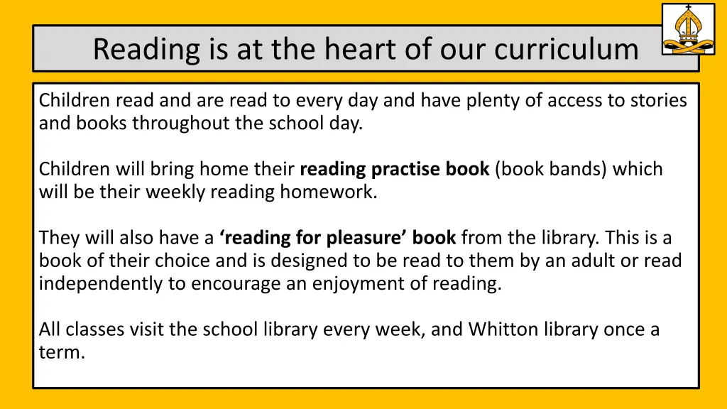 reading is at the heart of our curriculum