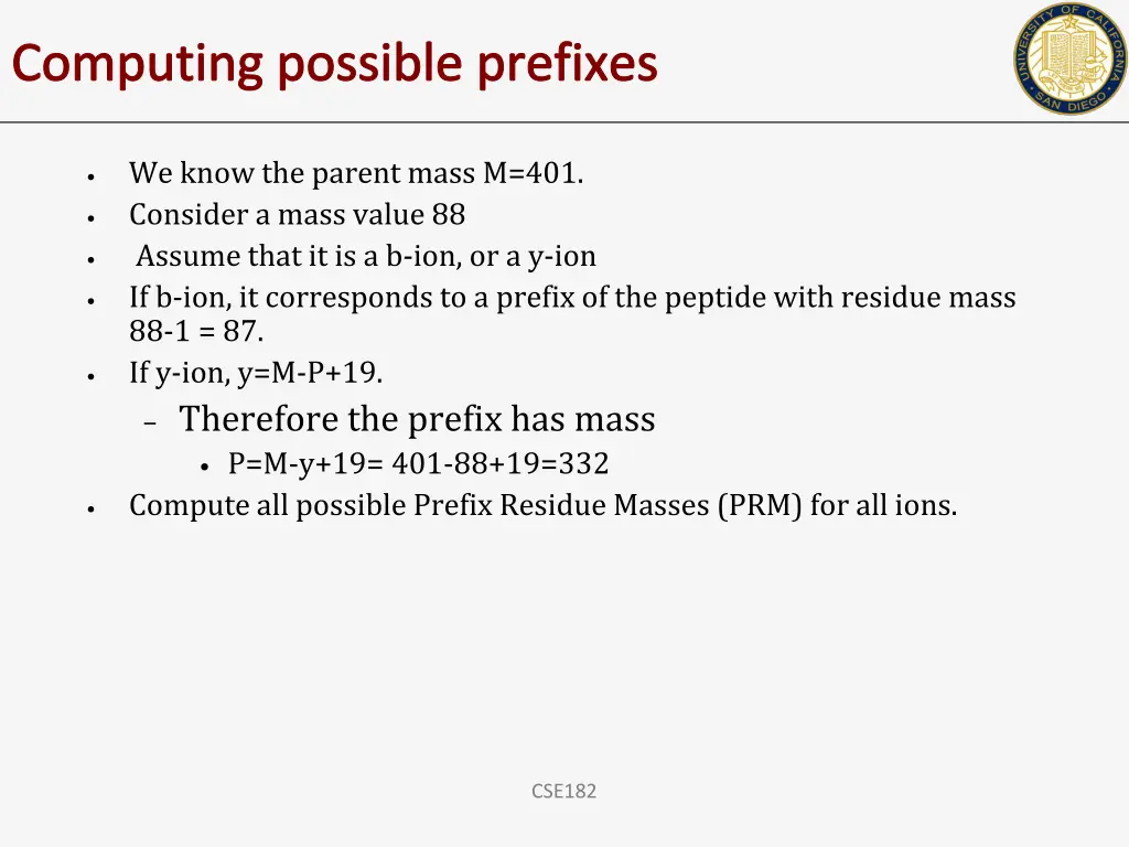 computing possible prefixes