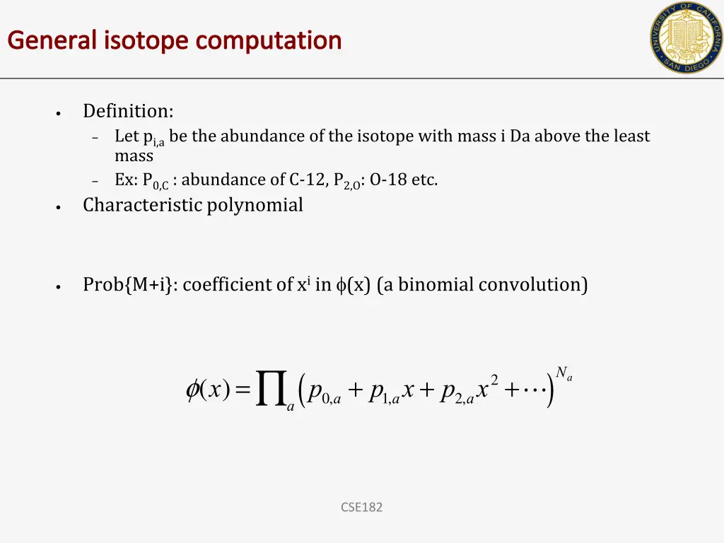 general isotope computation