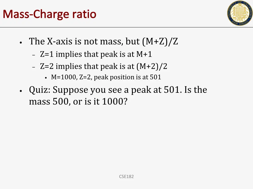 mass charge ratio