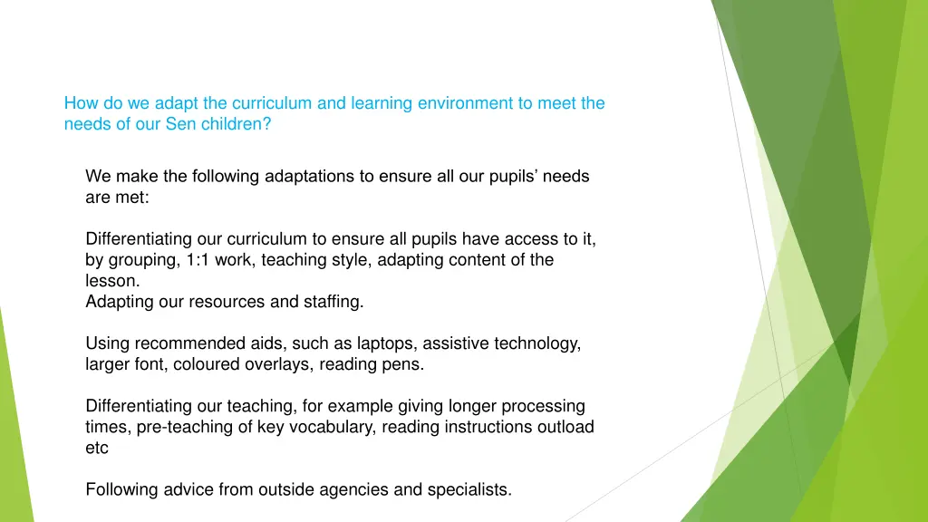 how do we adapt the curriculum and learning