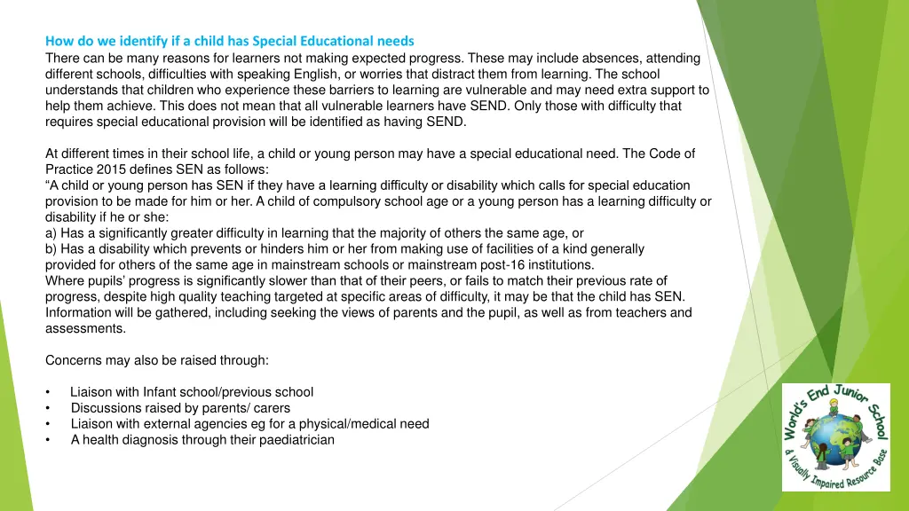 how do we identify if a child has special