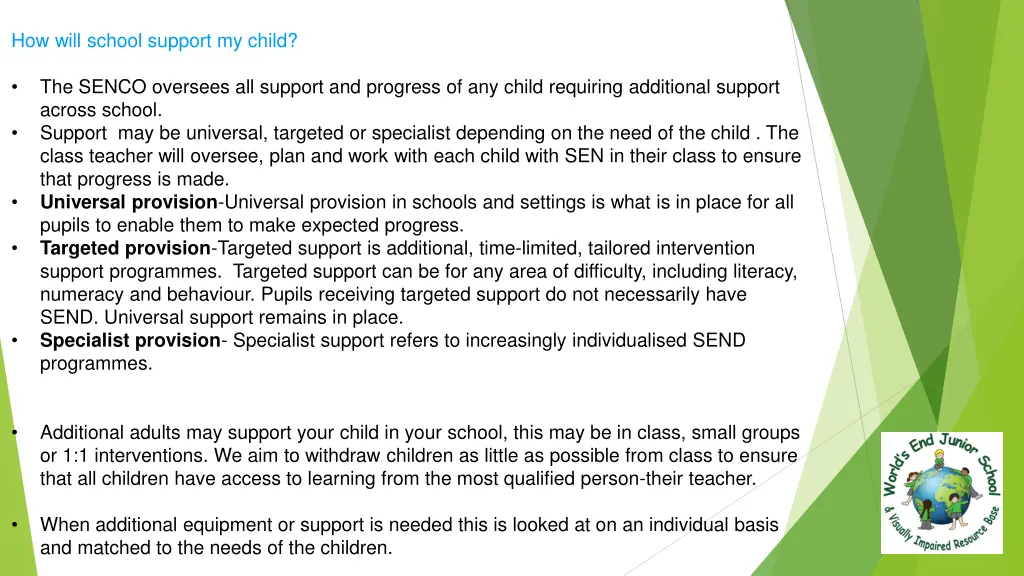 how will school support my child