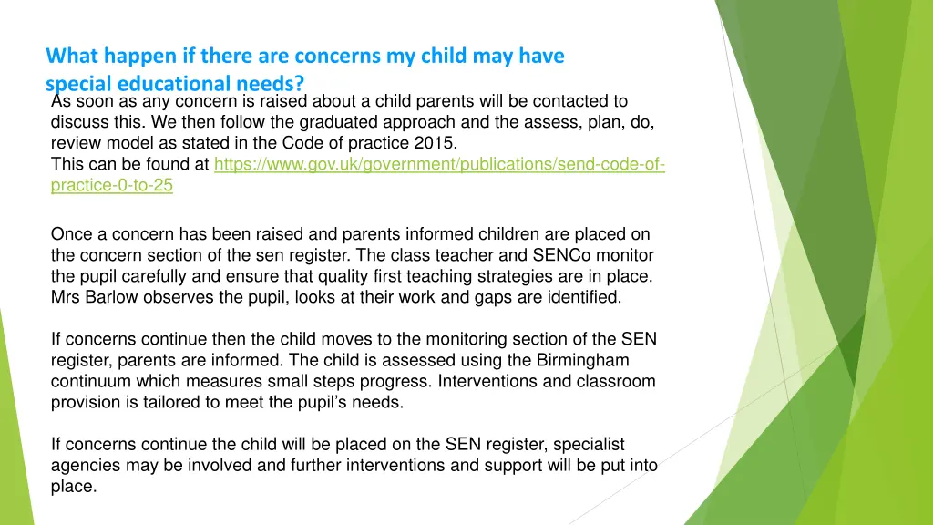 what happen if there are concerns my child