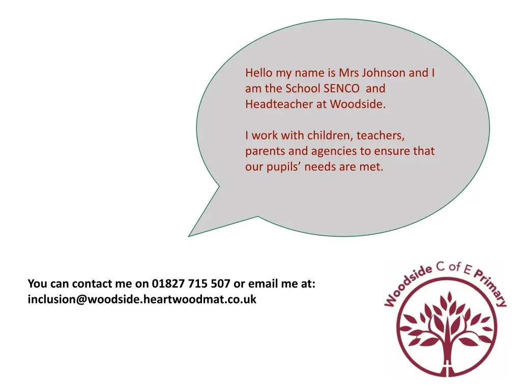 hello my name is mrs johnson and i am the school