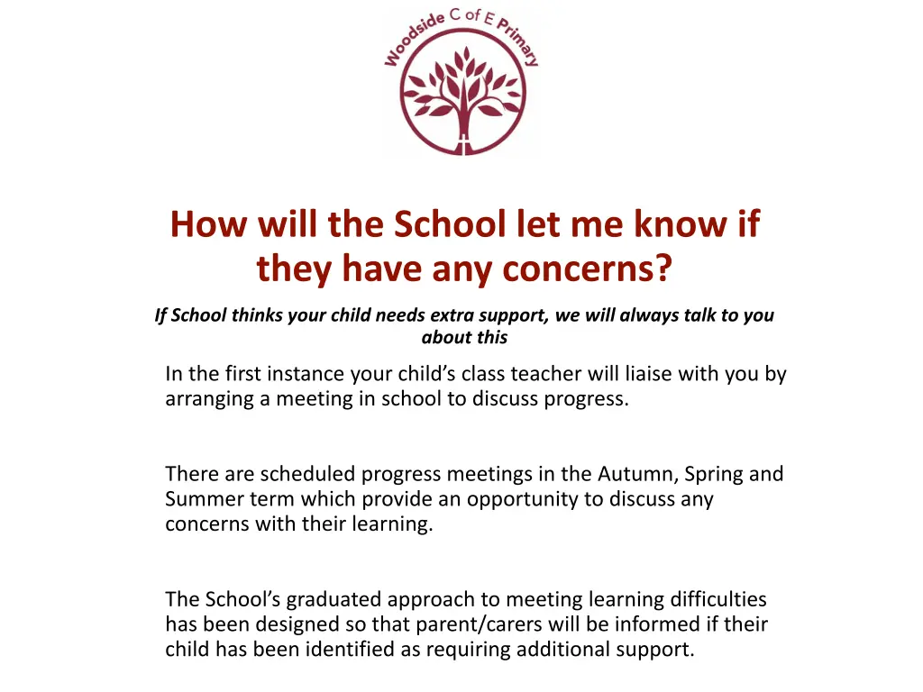 how will the school let me know if they have