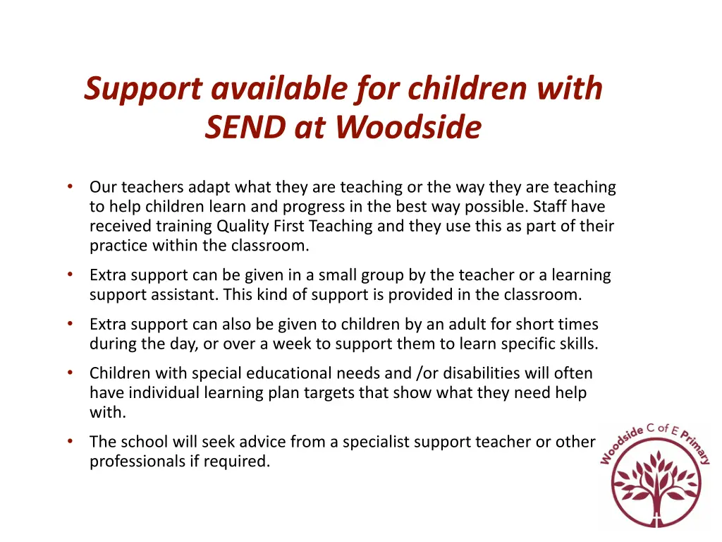 support available for children with send