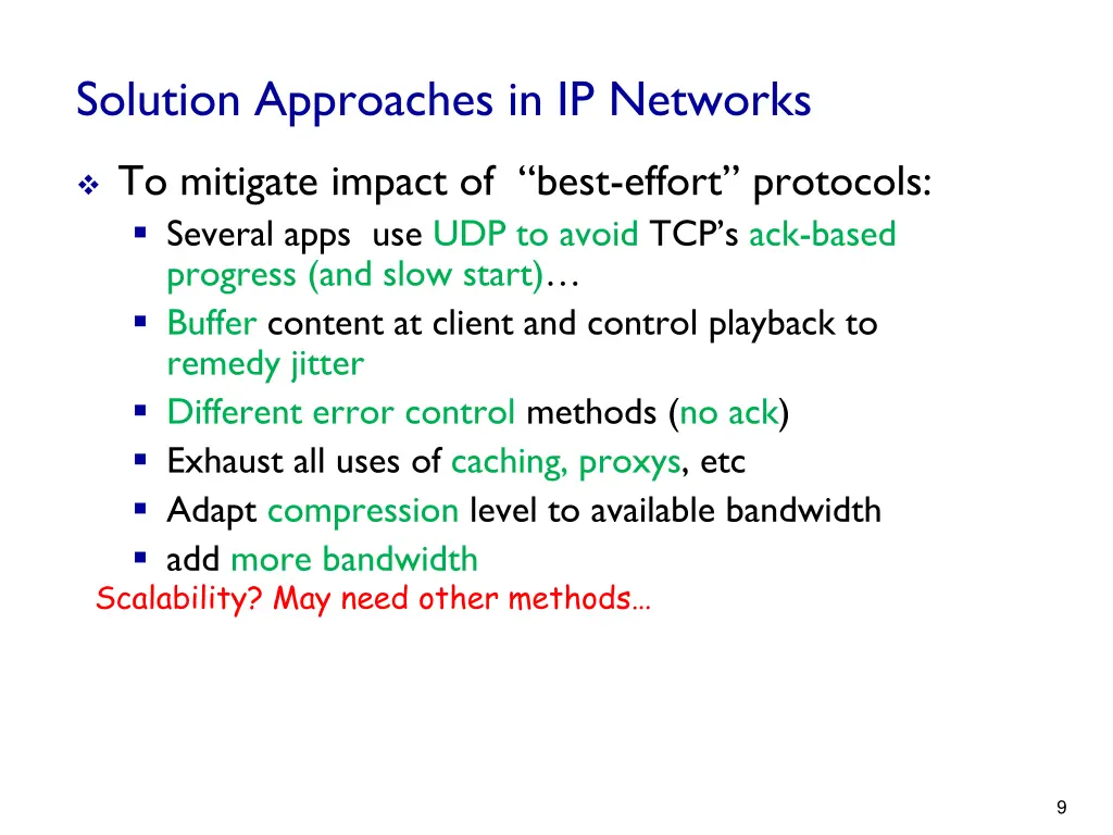 solution approaches in ip networks
