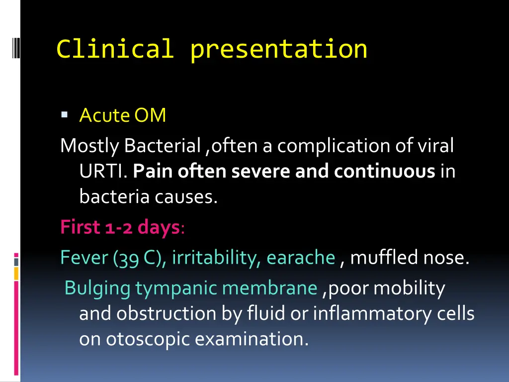clinical presentation