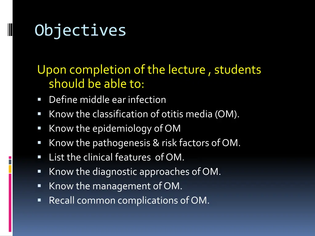objectives