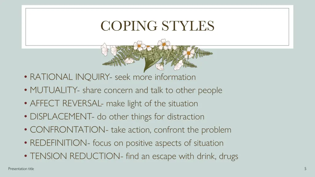coping styles