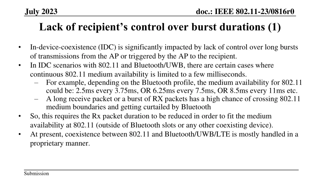 july 2023 lack of recipient s control over burst