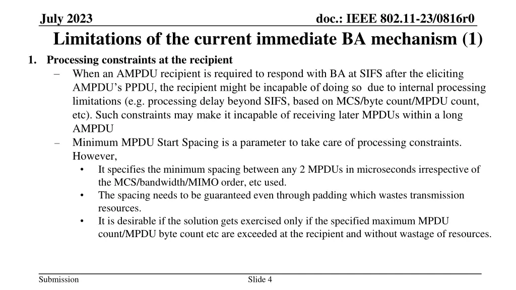 july 2023 limitations of the current immediate
