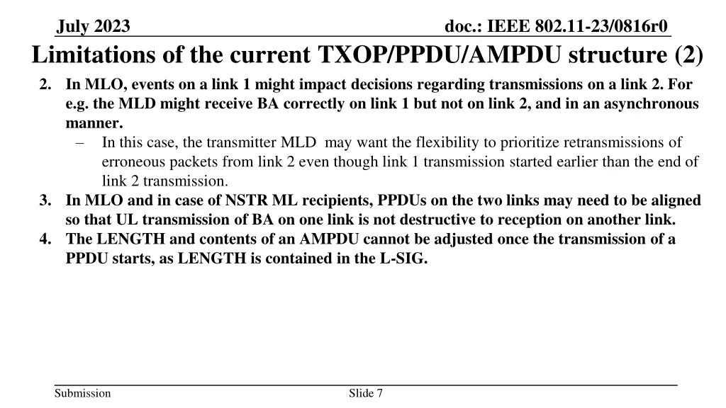 july 2023 limitations of the current txop ppdu 1