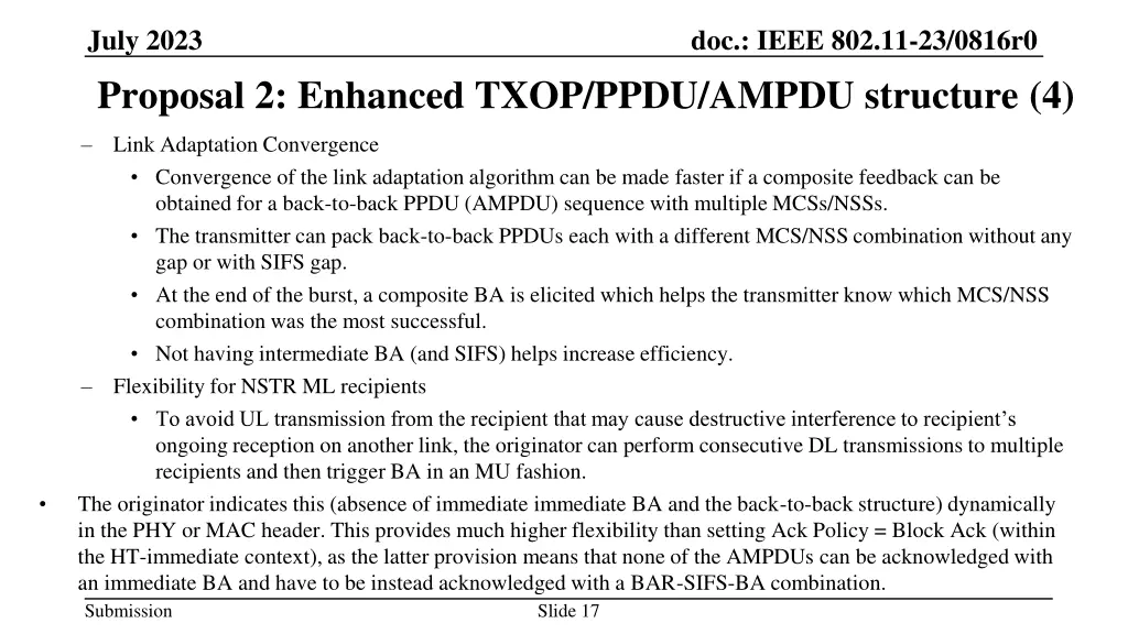 july 2023 proposal 2 enhanced txop ppdu ampdu 3