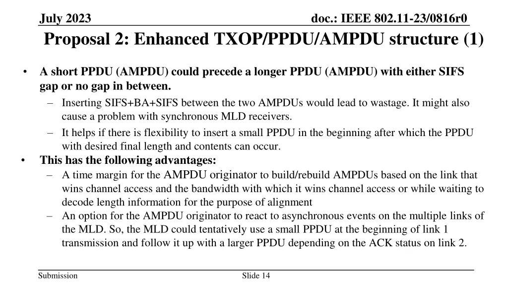 july 2023 proposal 2 enhanced txop ppdu ampdu