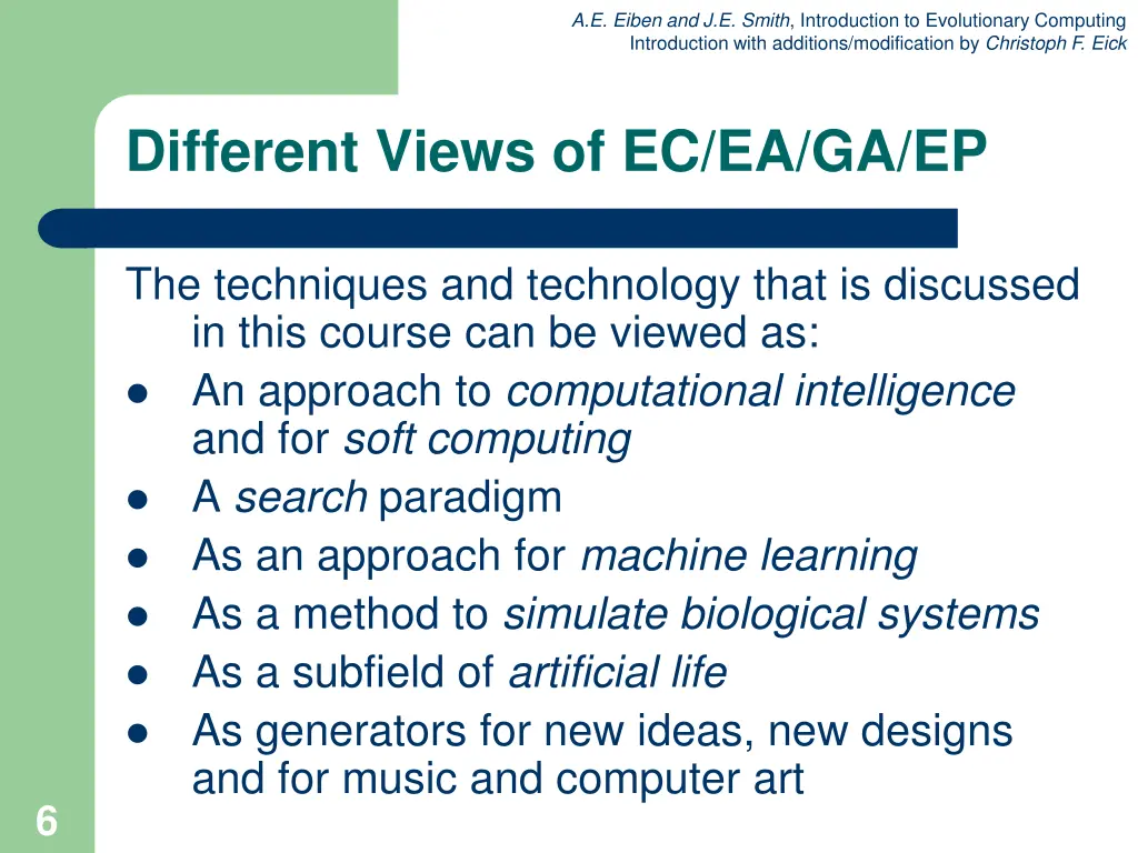 a e eiben and j e smith introduction 4