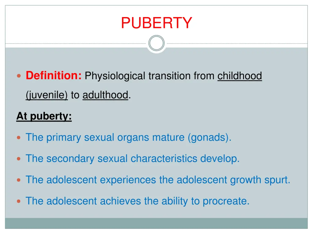 puberty