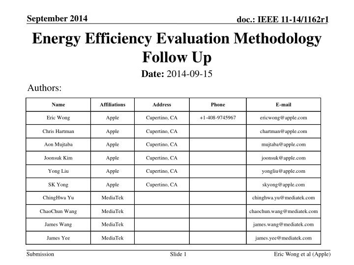 september 2014 energy efficiency evaluation