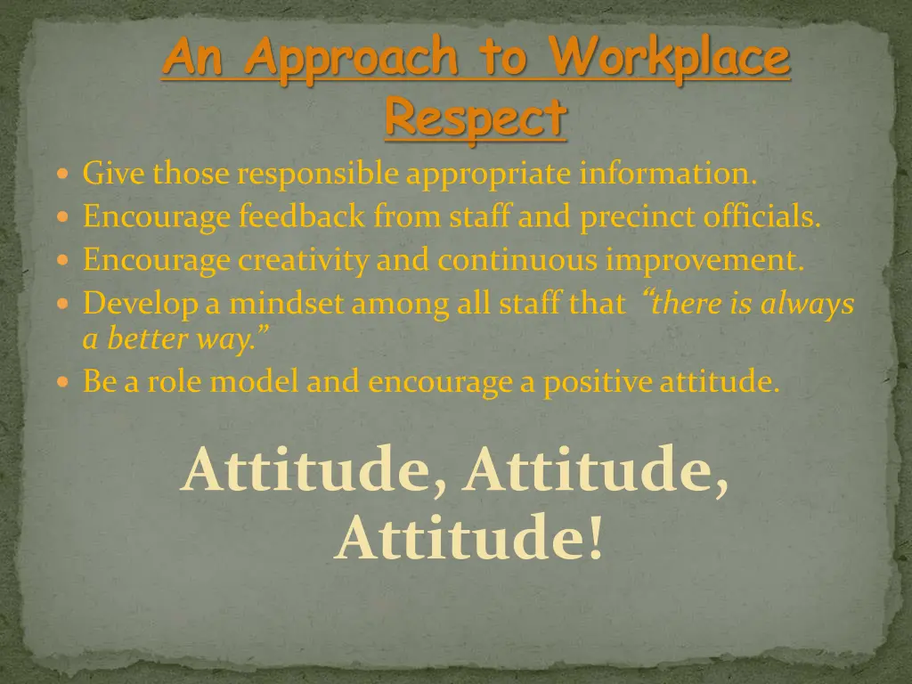 an approach to workplace respect