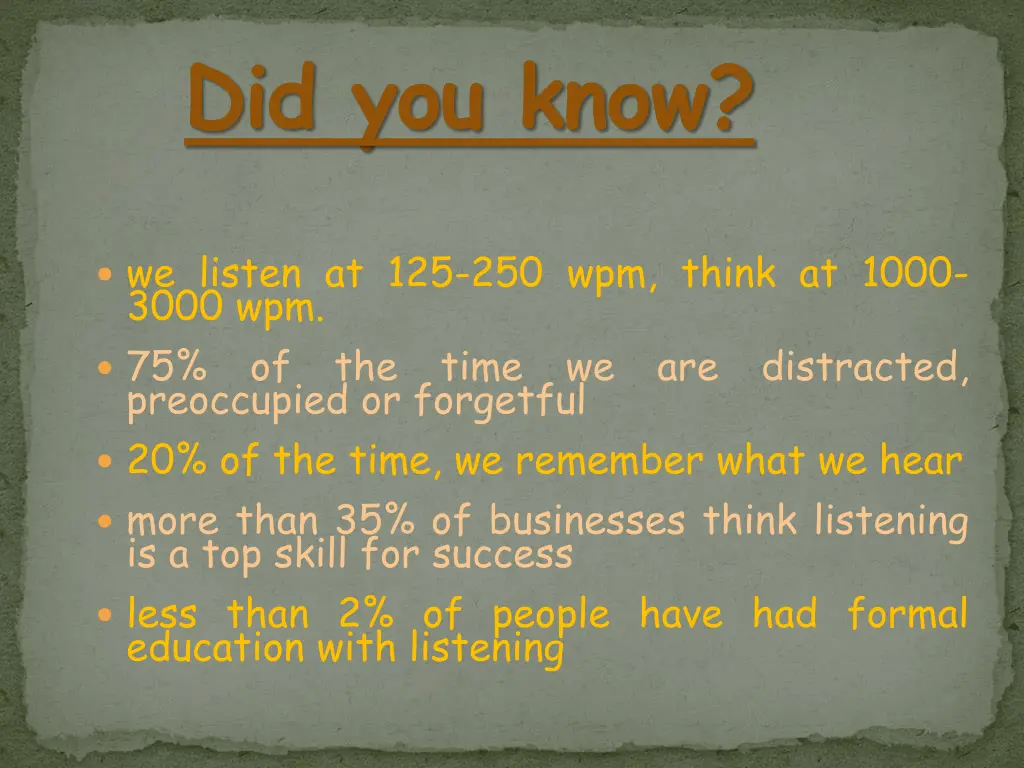 did you know