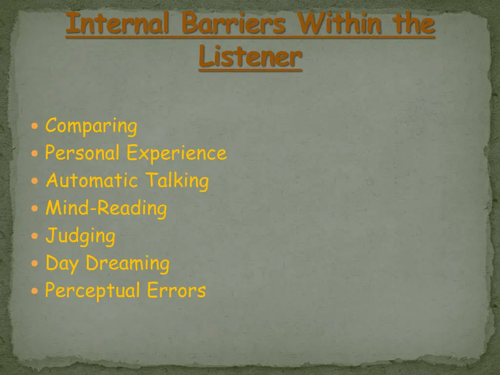 internal barriers within the listener