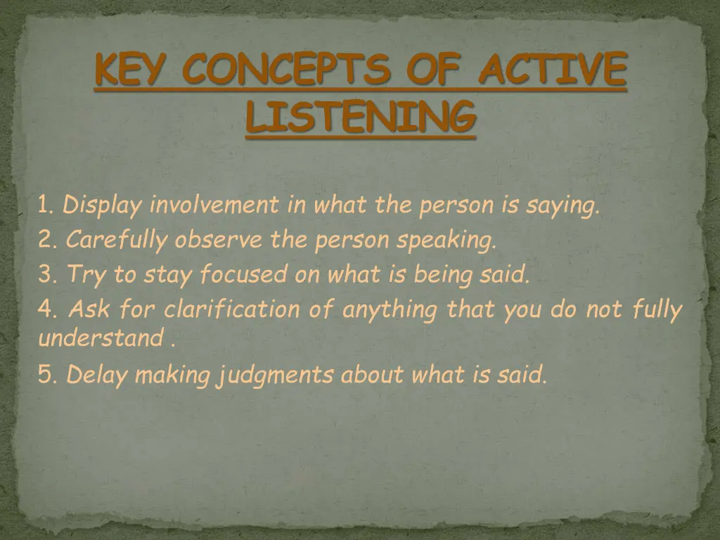 key concepts of active listening