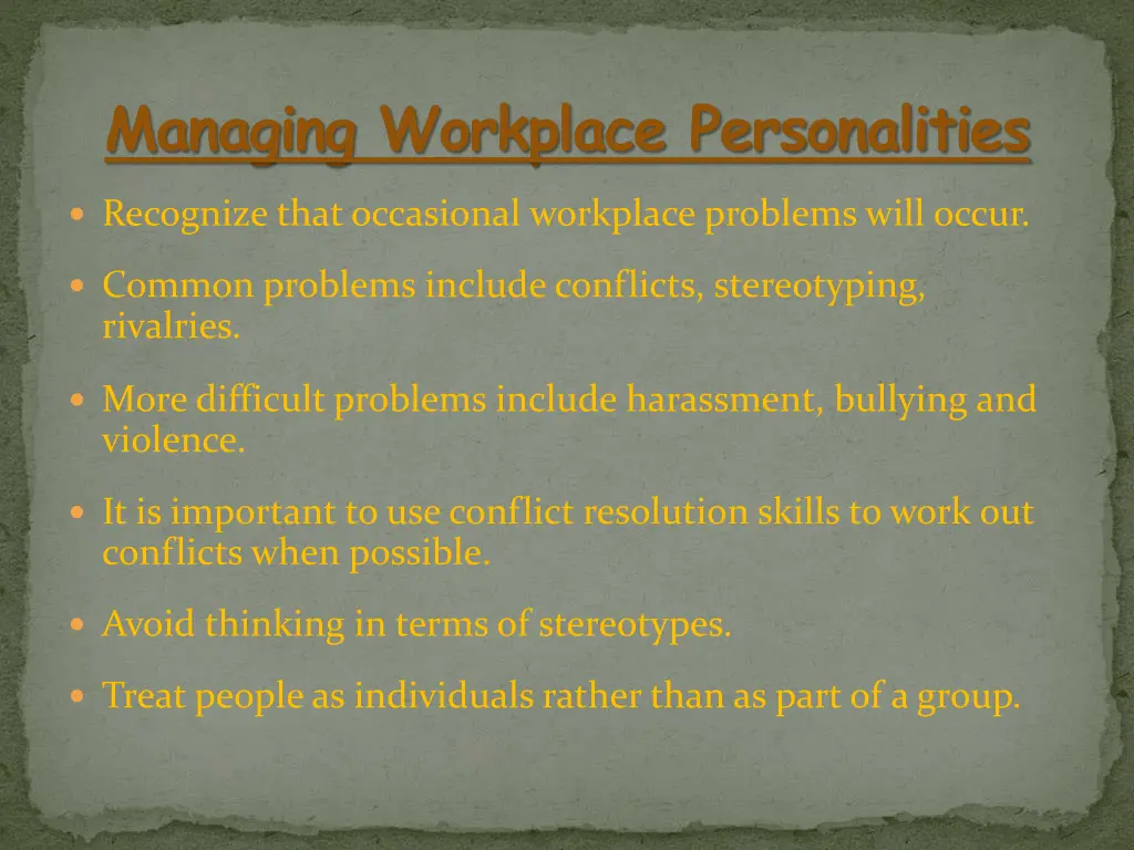 managing workplace personalities