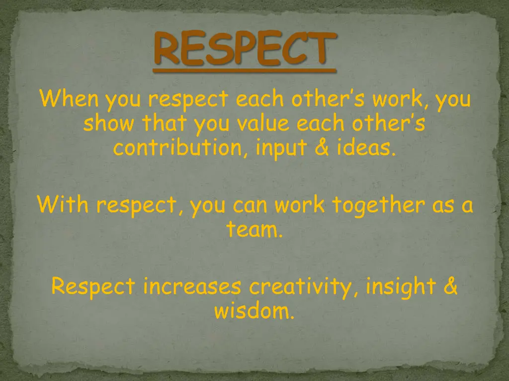 respect