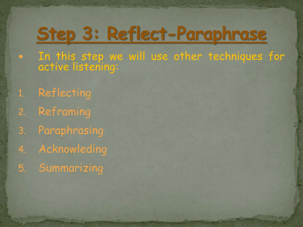 step 3 reflect paraphrase