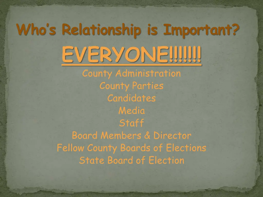 who s relationship is important