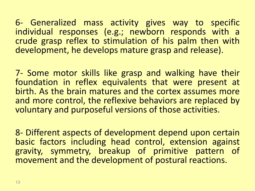 6 generalized mass activity gives way to specific