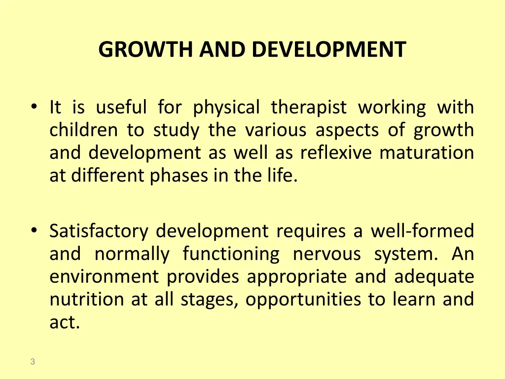 growth and development