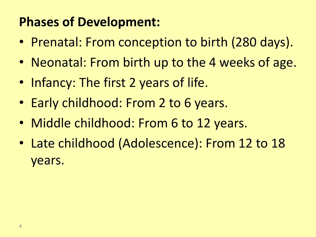 phases of development prenatal from conception