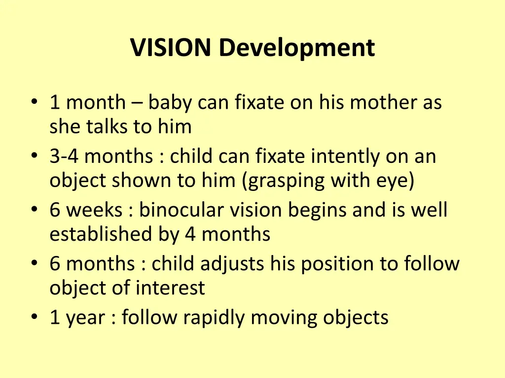 vision development