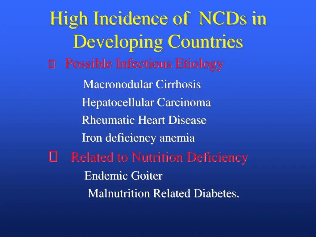 high incidence of ncds in developing countries