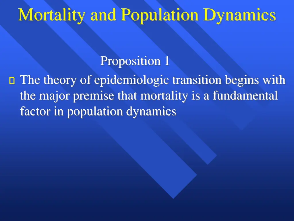 mortality and population dynamics
