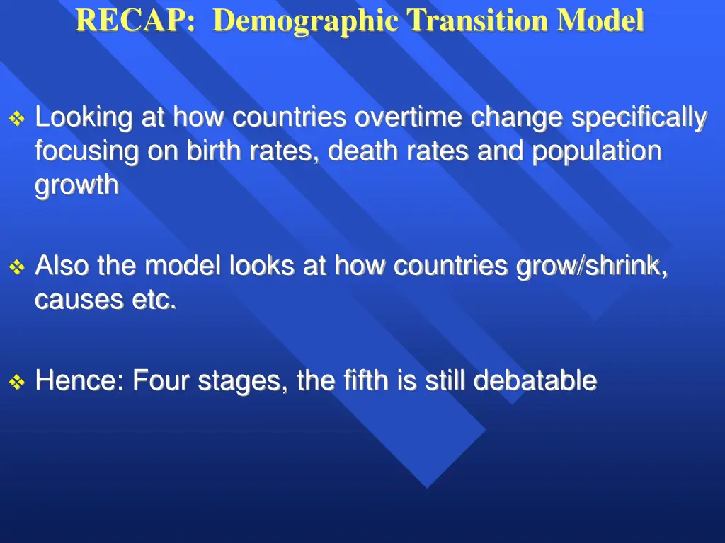 recap demographic transition model