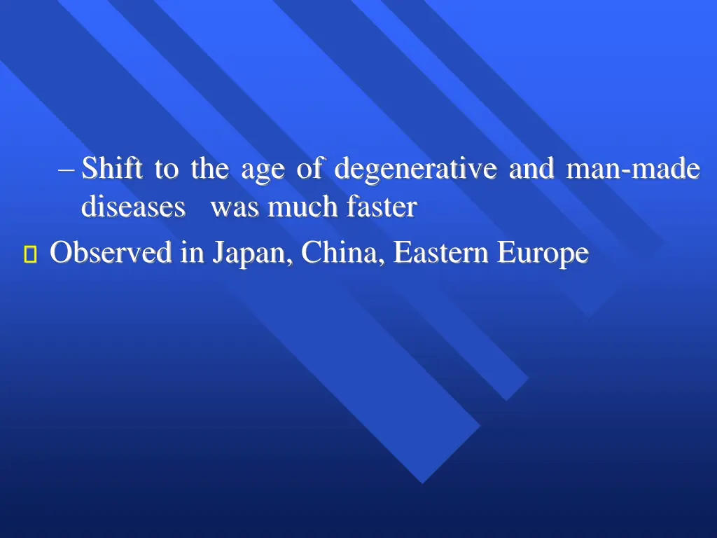 shift to the age of degenerative and man made