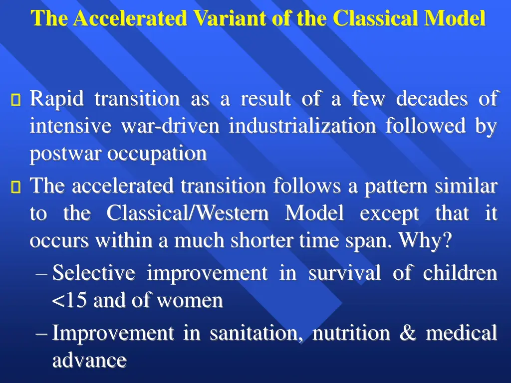 the accelerated variant of the classical model