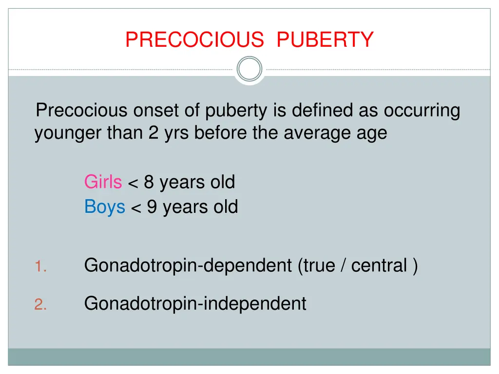 precocious puberty