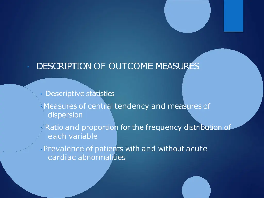 description of outcome measures
