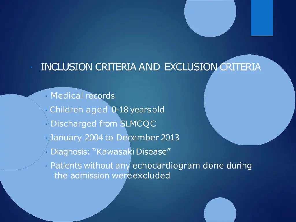 inclusion criteria and exclusion criteria