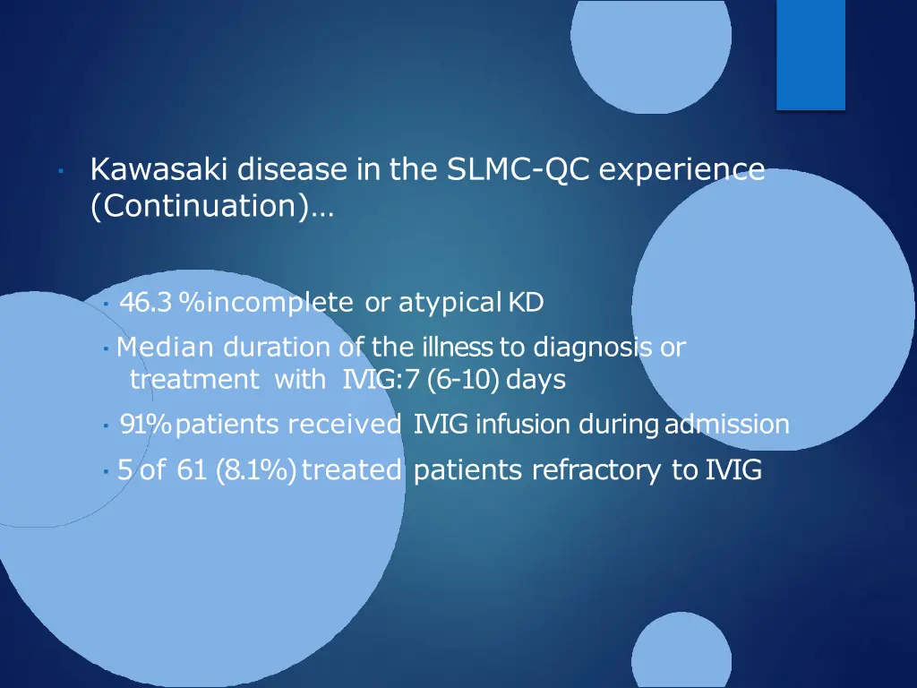 kawasaki disease in the slmc qc experience
