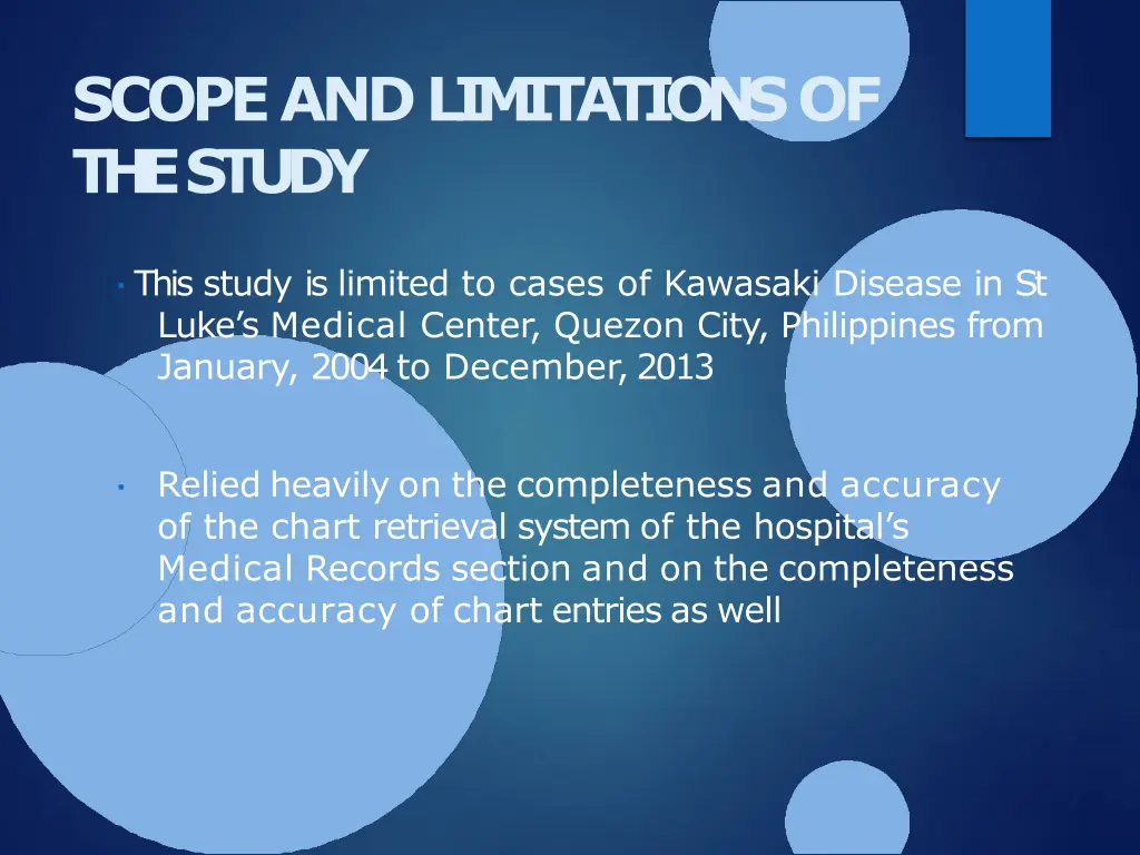 scope and limitationsof thestudy