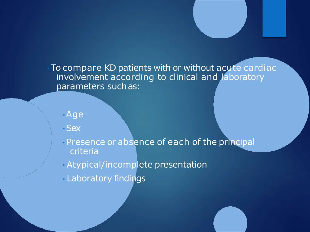 to compare kd patients with or without acute
