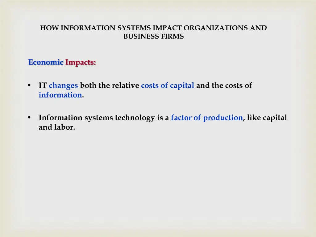 how information systems impact organizations 1